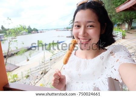 selfie Asian woman, self portrait