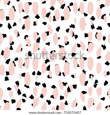 Creative Brush Dots Seamless Pattern .Abstract Chaotic Minimal Art Print for Design 
