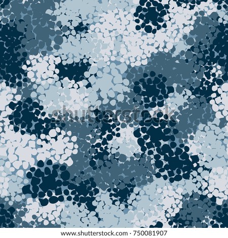 Seamless pattern. Winter camouflage of round spots. Suitable for 3D modeling.