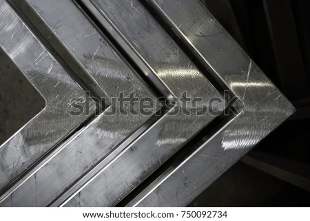 stack of angle metal texture in the factory