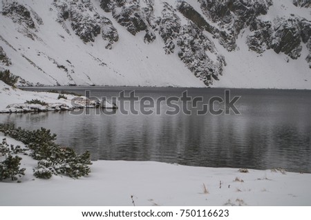 lakes in tatras mountains in winter