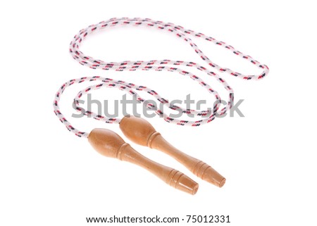 skipping or jump rope isolated on white background Royalty-Free Stock Photo #75012331