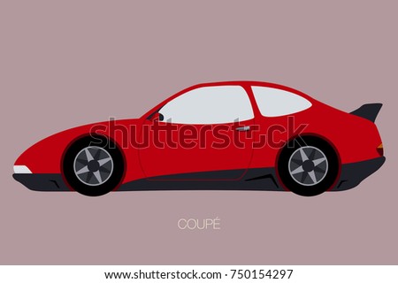 cute car icon, vector flat design car, side view of car, automobile, motor vehicle