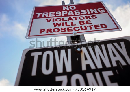 No Trespassing Violators Will Be Prosecuted Sign Royalty-Free Stock Photo #750164917