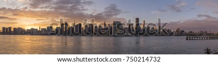 Sunset Panorama of New York City Skyline