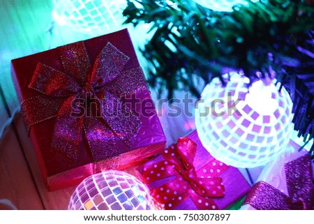 Gift in party night,christmas theme,
