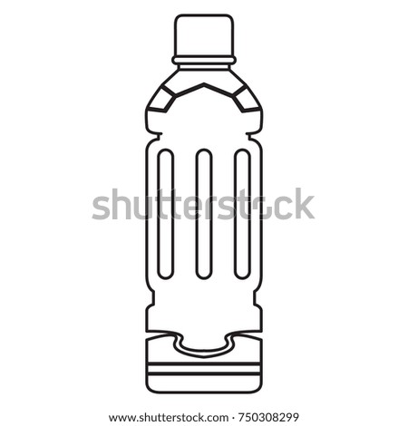Outline of a mineral water bottle, Vector illustration
