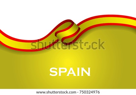 Spain sport style flag ribbon classic style. Vector Illustration