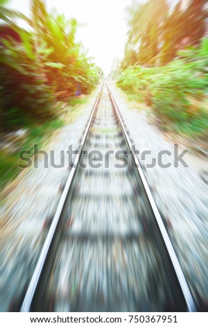 Abstract speed motion blur railway track