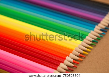 Lot of colorful pencils
