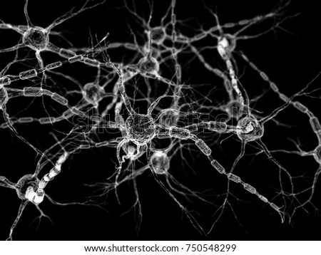 Neural network - neurons  Royalty-Free Stock Photo #750548299