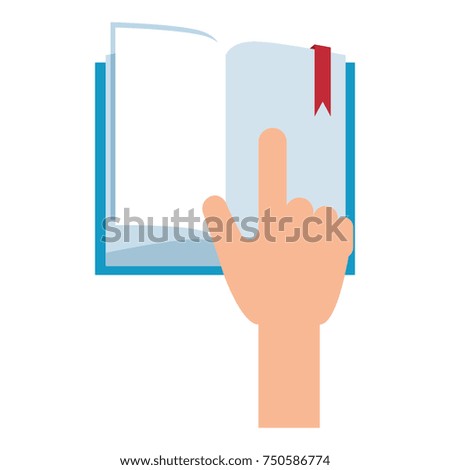 hand reader with text book isolated icon