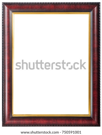 Wooden frame isolated on white background ,with clipping path