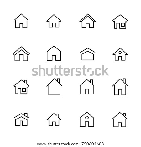 Simple collection of home related line icons. Thin line vector set of signs for infographic, logo, app development and website design. Premium symbols isolated on a white background.