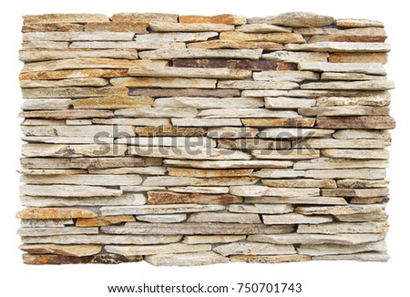 Stacked natural stone on white background