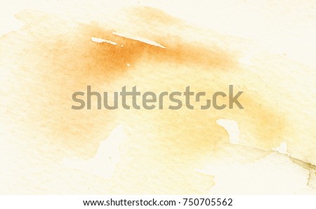 Brush stains watercolor background. Yellow and white watercolor texture. Hand drawn abstract fill. It's perfect for postcards, business cards, posters, web design, packaging, etc.