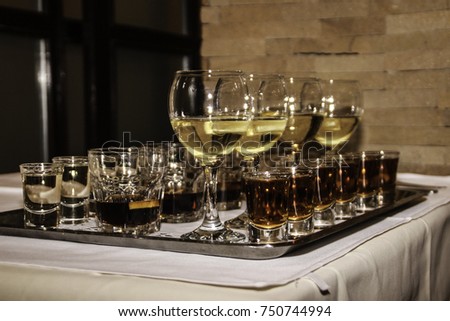 Traditional alcoholic drinks like tequila,vodka,rakia,whiskey,wine..