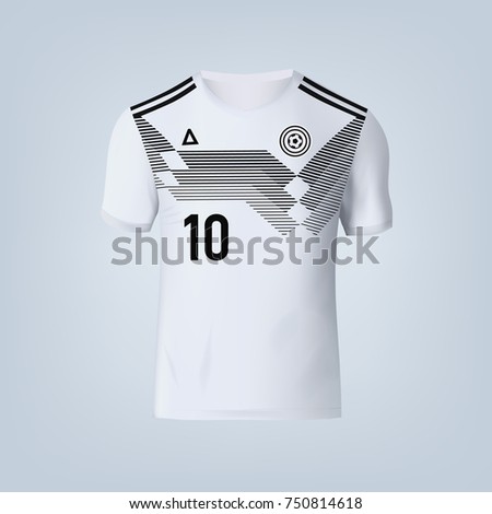 Vector illustration of national football team t-shirt template