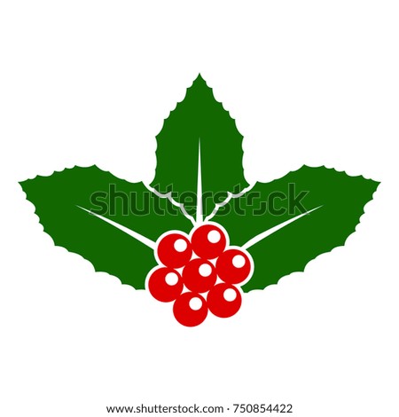 holly berry christmas flat design