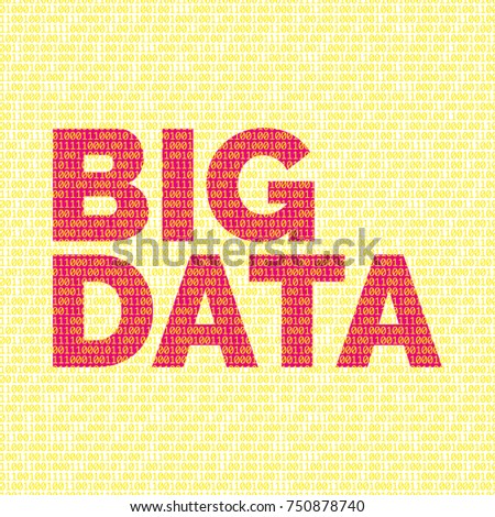 Futuristic vector backdrop and binary code and the words big data
