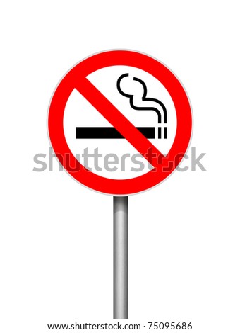 signs No smoking. on  white  background.
