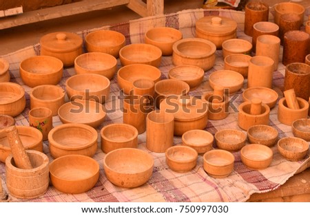 Fossil stone pots in jaisalmer fort jaisalmer Rajasthan India