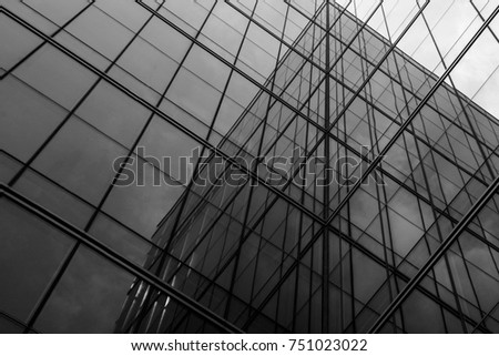 Geometry glass window at building - abstract pattern