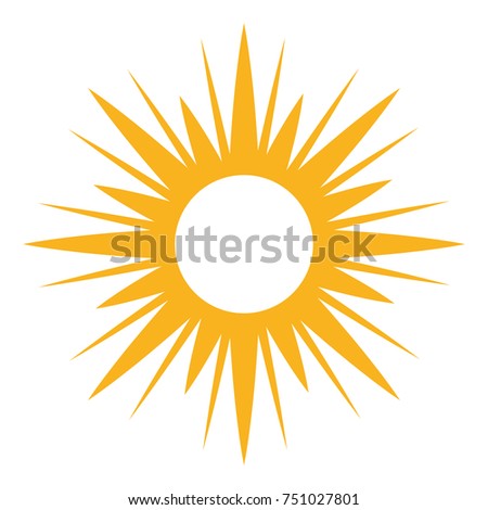 Sun icon isolated on white background, Vector illustration