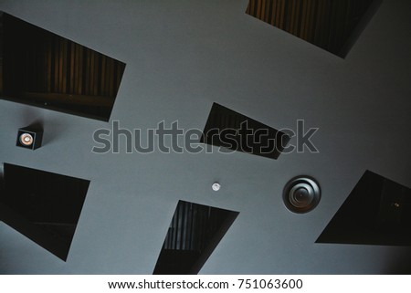 Modern black celling in congress hall