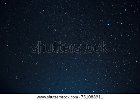 Night scape with beautiful stary sky at the high mountain. Star texture. Space background. 