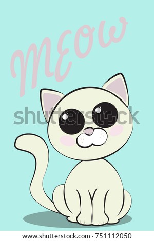 cat vector. .animal print.Children illustration for school books and much more. Separate subjects. Picture character.animal love.little princess.pussycat vector