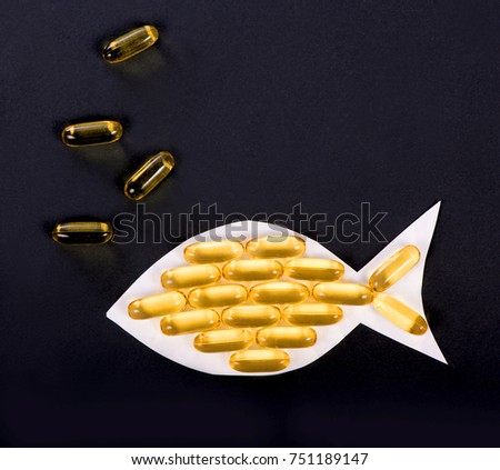 Fish shape Cod Liver Oil Capsules, Omega 3, Vitamin D