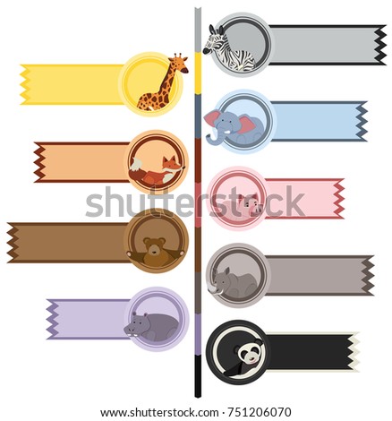 Banner templates with cute animals illustration