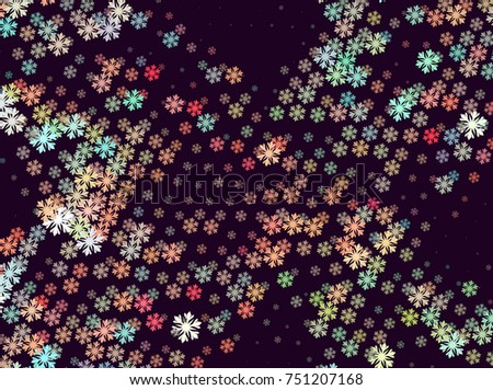 Abstract winter background with snowflakes. Design element for brochure, advertisements, flyer, greetings cards, web and other graphic designer works. Raster clip art.