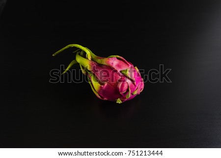 Exotic Dragon fruit with simple plain background