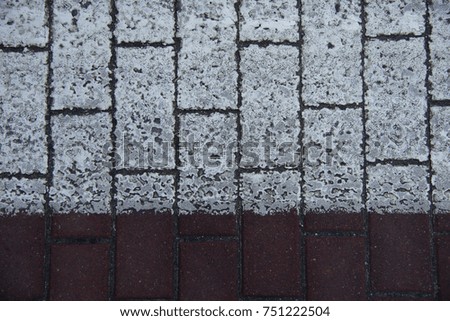 Gray and white asphalt tile. Texture or background for graphic resource. Flat composition 