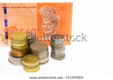malaysia currency isolated on white