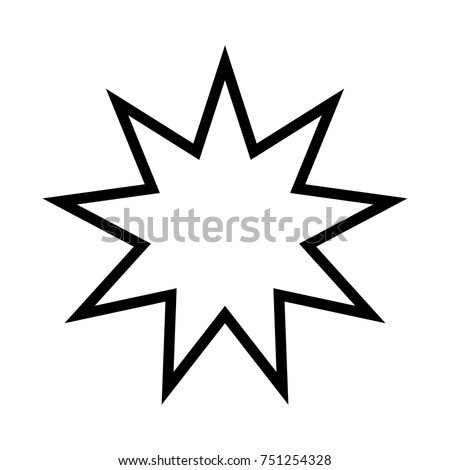symbol Bahai star of nine angles.