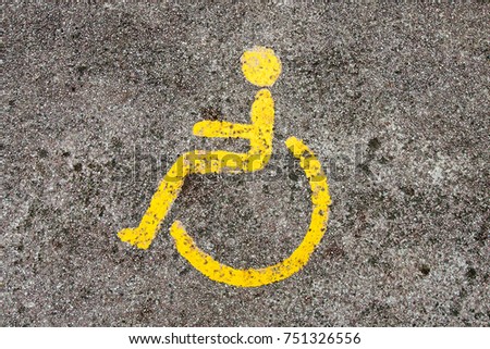 The wheelchair symbol on walk way in ther garden. Please be considerate to people with disabilitiesà¹?
