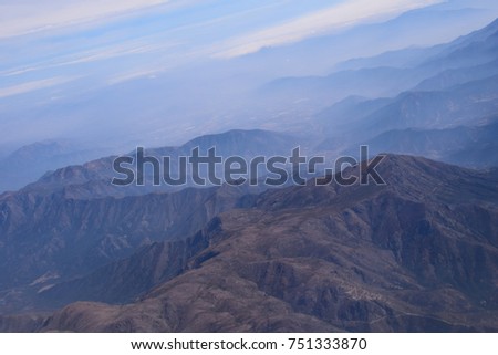 Mountain range in Chilean Andes. Royalty-Free Stock Photo #751333870