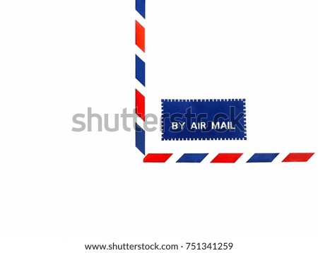 Envelope air mail with copy space.