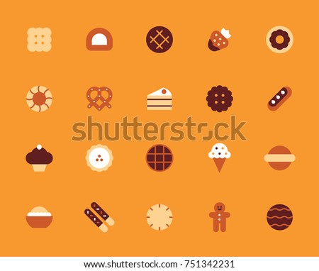 sweet dessert food icons vector illustration flat design