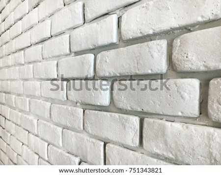 Vintage style and old white bricks wall for background.