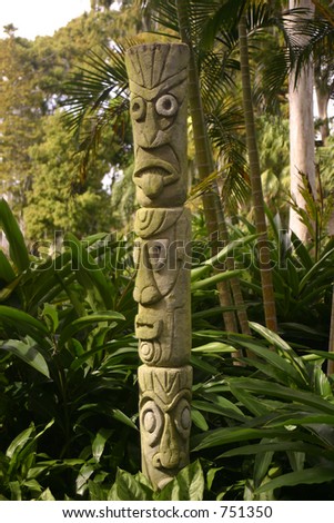 totem pole in tropical background