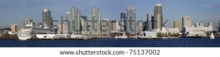 Panorama of San Diego Skyline from the Bay