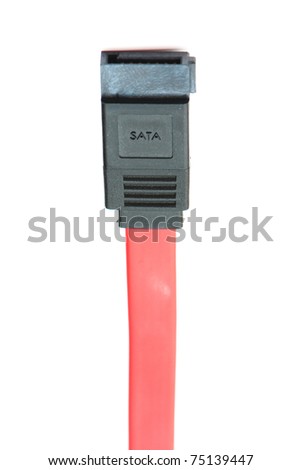 tech cable with plug isolated on a white background. photography studio
