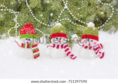 Christmas decoration balls and snowman
