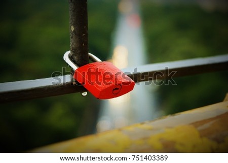 Lonely Red Padlock