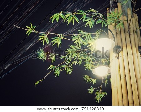 Bamboo pole , lantern ,