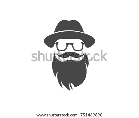 man with mustache logos icons